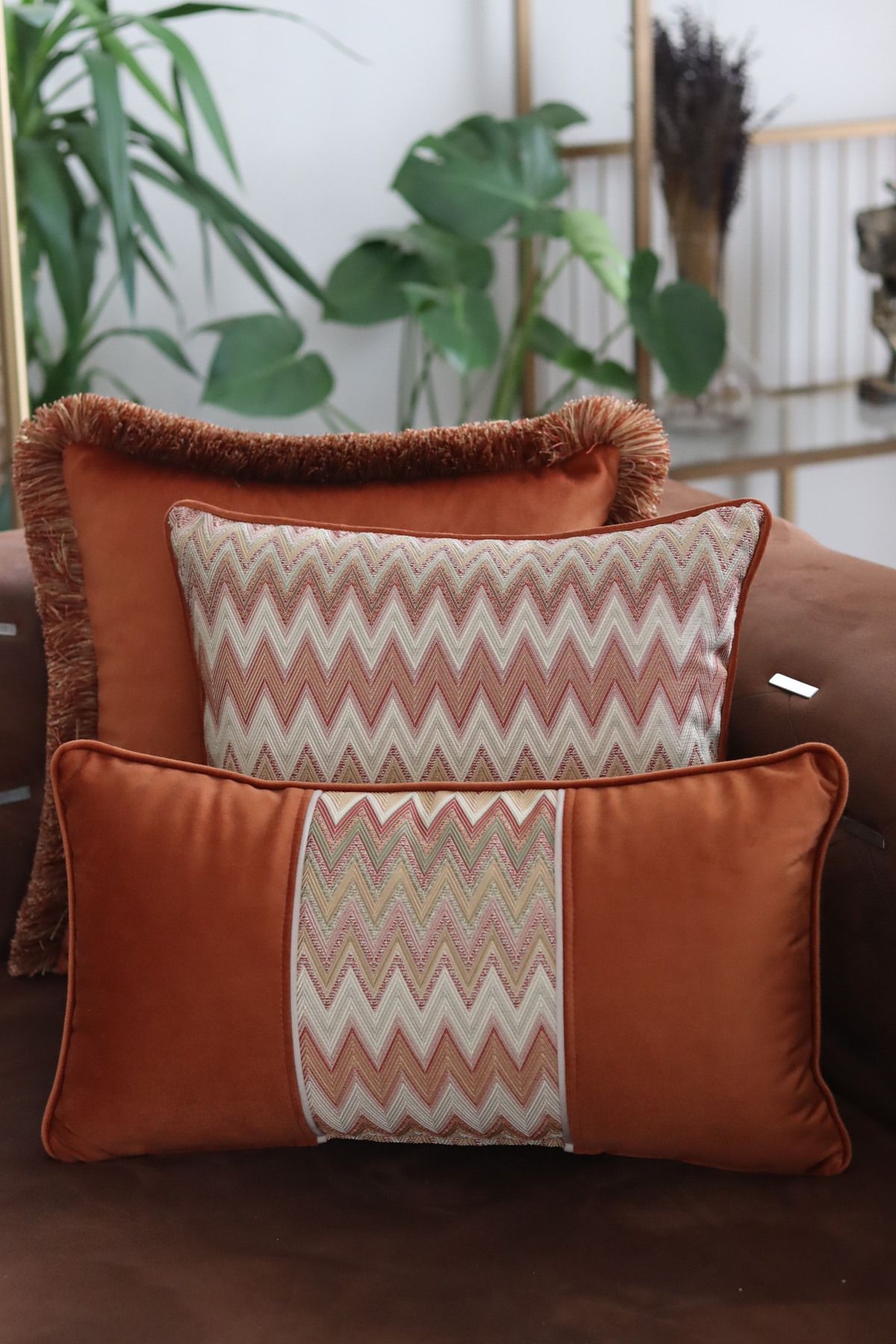 Lux Pillows Zikzak Desen Kombin