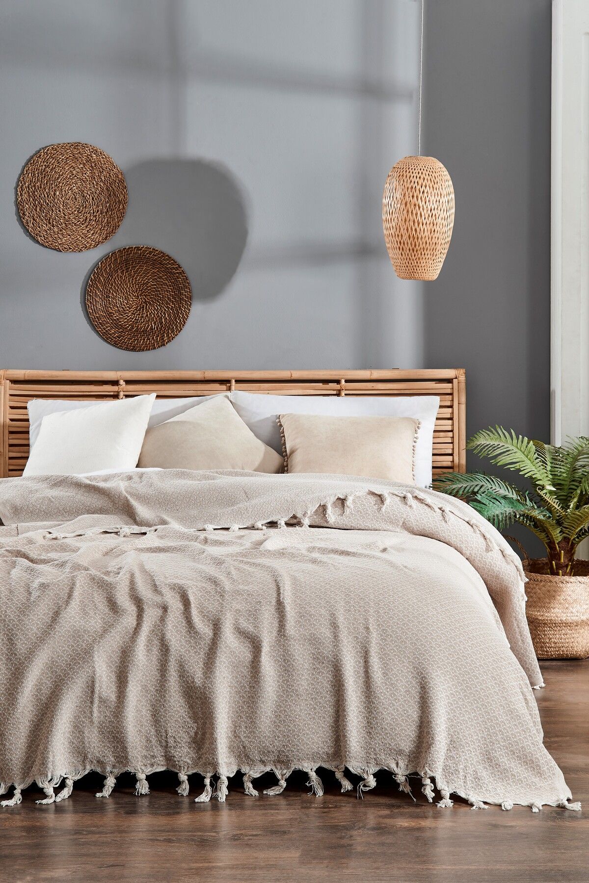 Rebeka Home Collection Deniz Bej 200x230 Çift Kişilik Pike