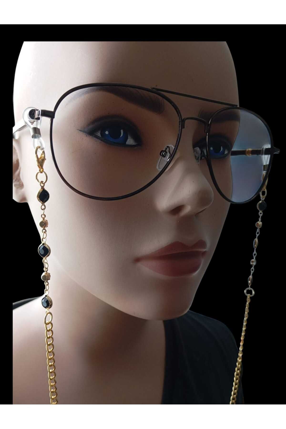 Ralp Moda SİYAH VE ŞEFFAF TAŞLI GÖZLÜK ZİNCİRİ