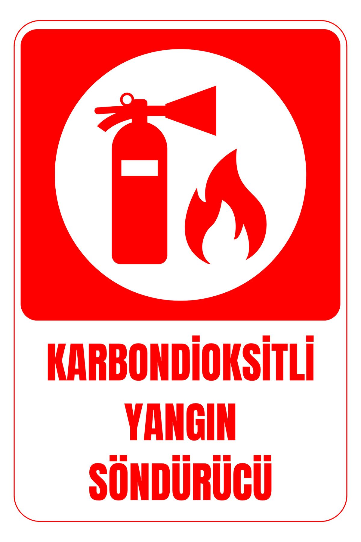Girl Power 35 x 50 Karbondioksitli Yangın Söndürücü Folyo Baskı Sticker Uyarı Levhası