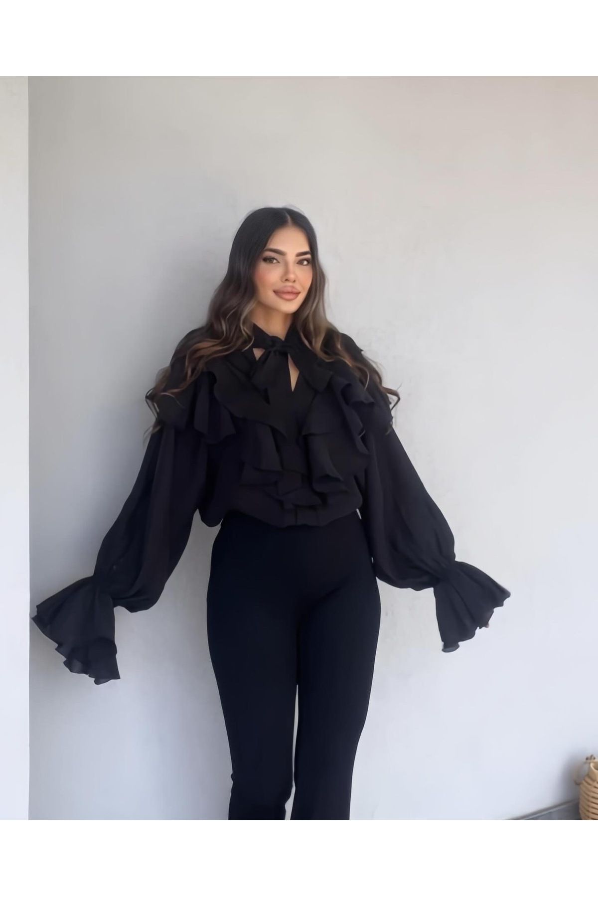 B&S FASHION Siyah Gömlek
