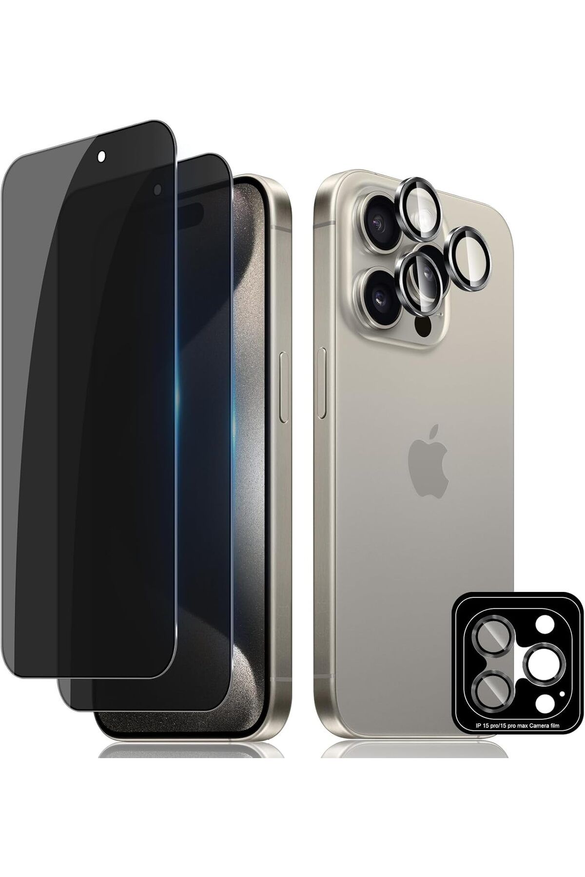 aheaks iPhone 15 Pro Max Hayalet Ekran Koruyucu, Nano Cam + Natural Kamera Koruma Filmi