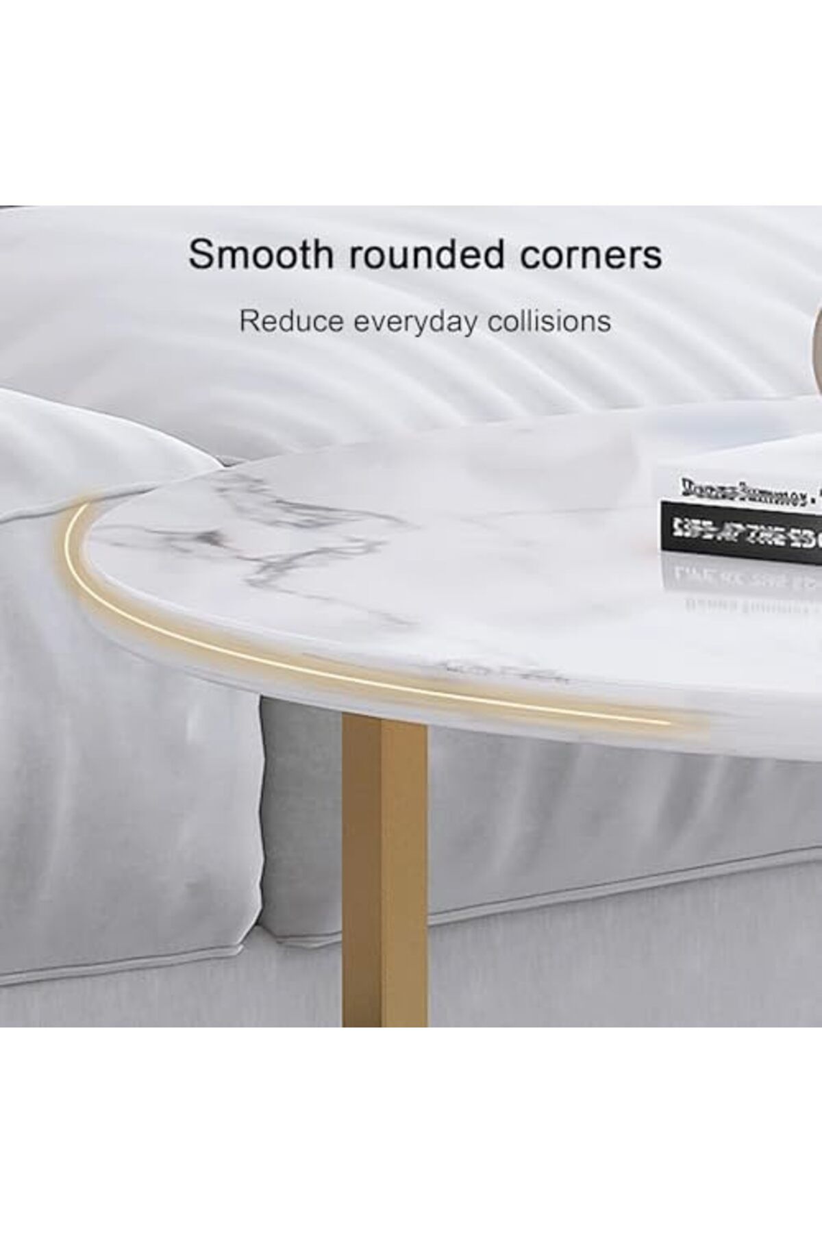 Generic-Modern Nesting Coffee Table Set of 2 Wooden Side Table Minimalist Round Nesting Table Sturdy Steel F 8