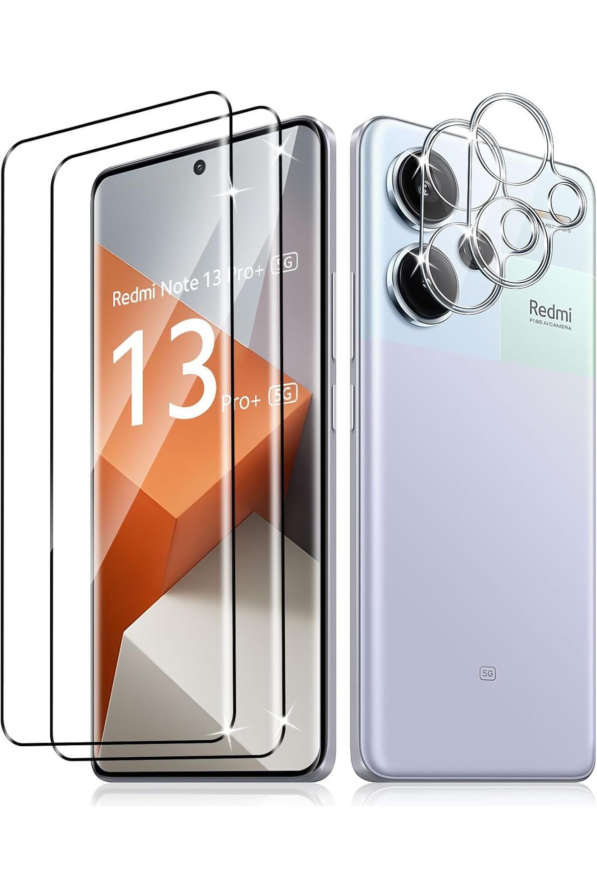 aheaks Xiaomi Redmi Note 13 Pro Plus Şeffaf Ekran Koruyucu Jelatin Ped ve Kamera Jelatini Hediyeli