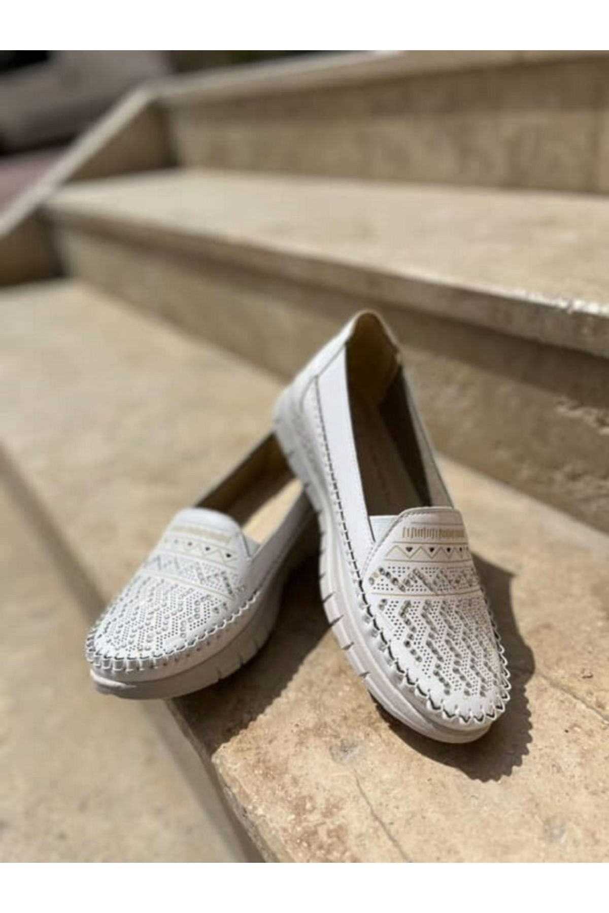 SporFit Shoes Vanetti Kadın Beyaz Renk Dolgu Topuklu Rahat Ayakkabı