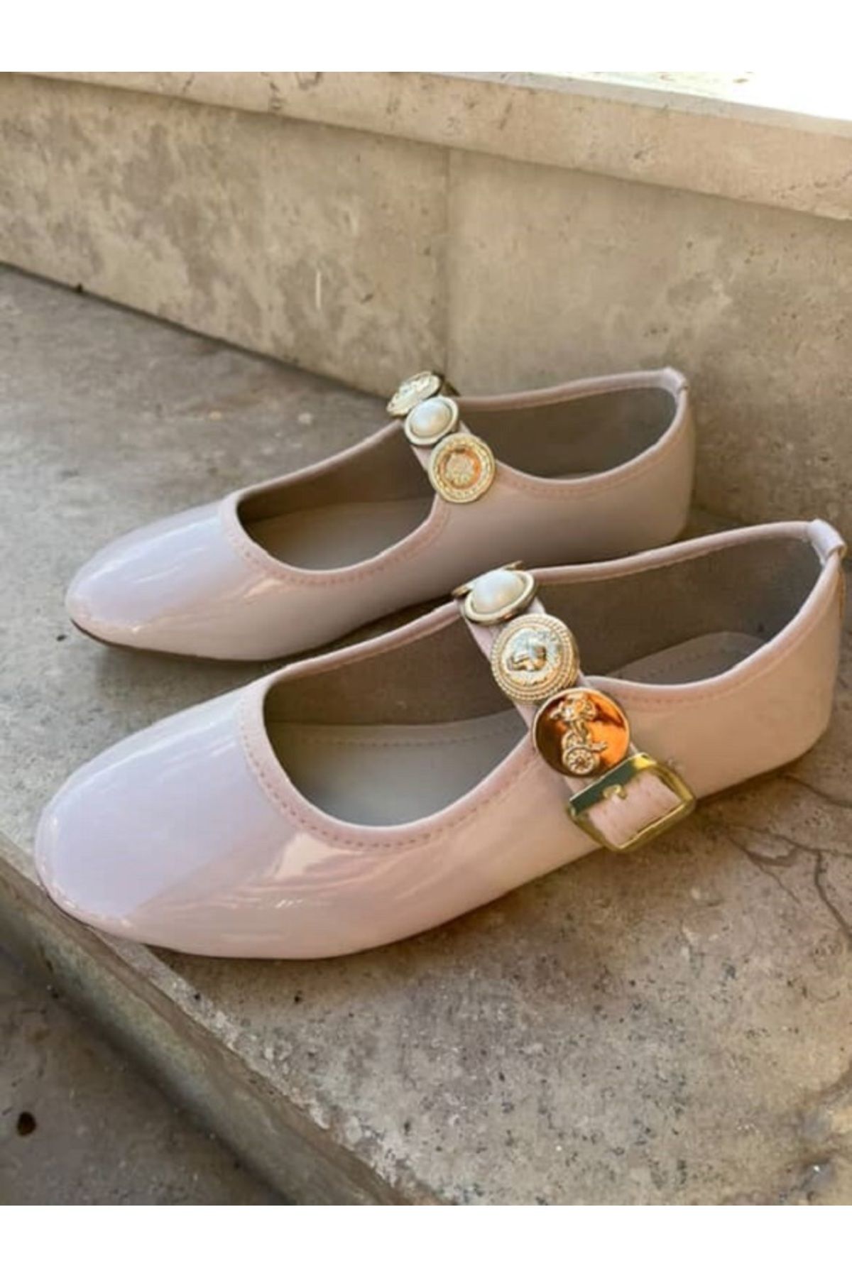 SporFit Shoes Günlük Kadın Süet Ayarlanabilir Bantlı Tokalı Babet