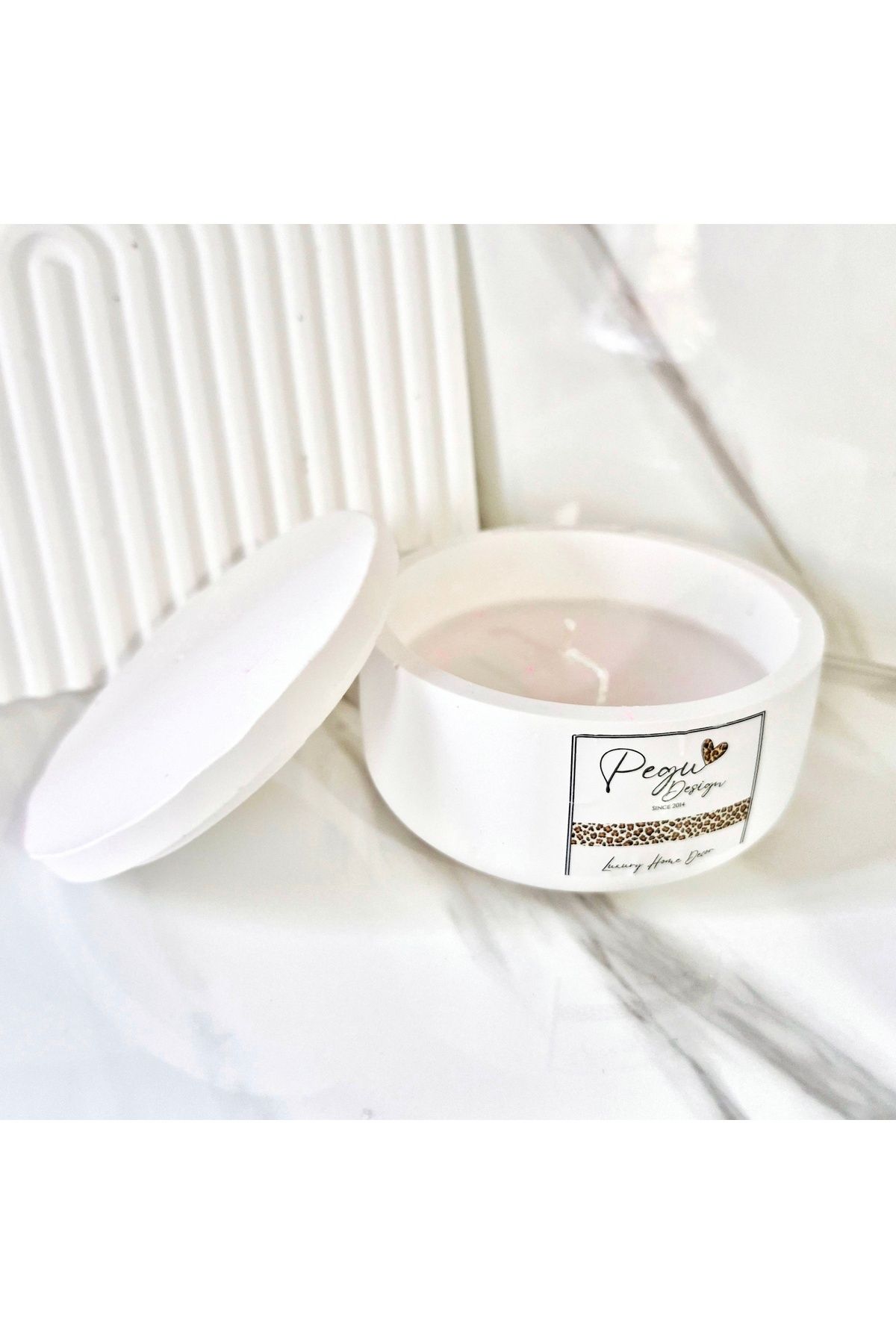 Pegubabycollection Lux Home %100 Doğal Soya Wax Mum , yuvarlak kavanoz mum