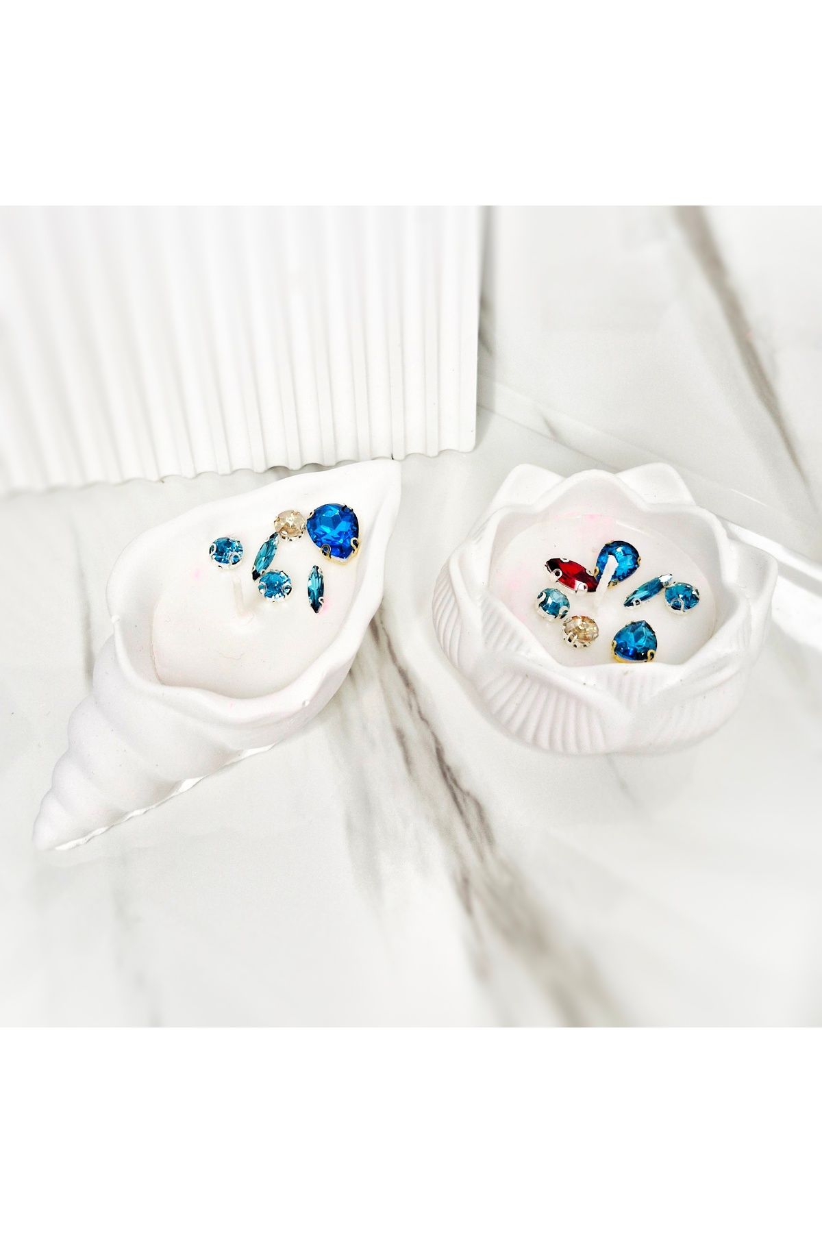 Pegubabycollection 2 li Kristal Taşlı Özel Tasarım %100 Doğal Soya Wax Mum