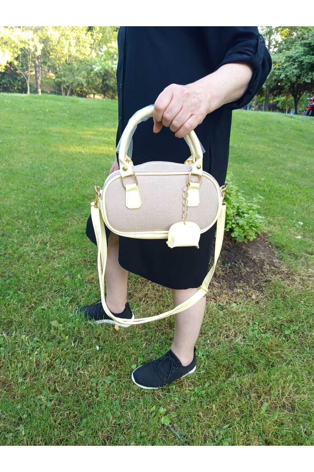 EG BAGS Kadın Hasır Görünümlü Mini Tote Çanta