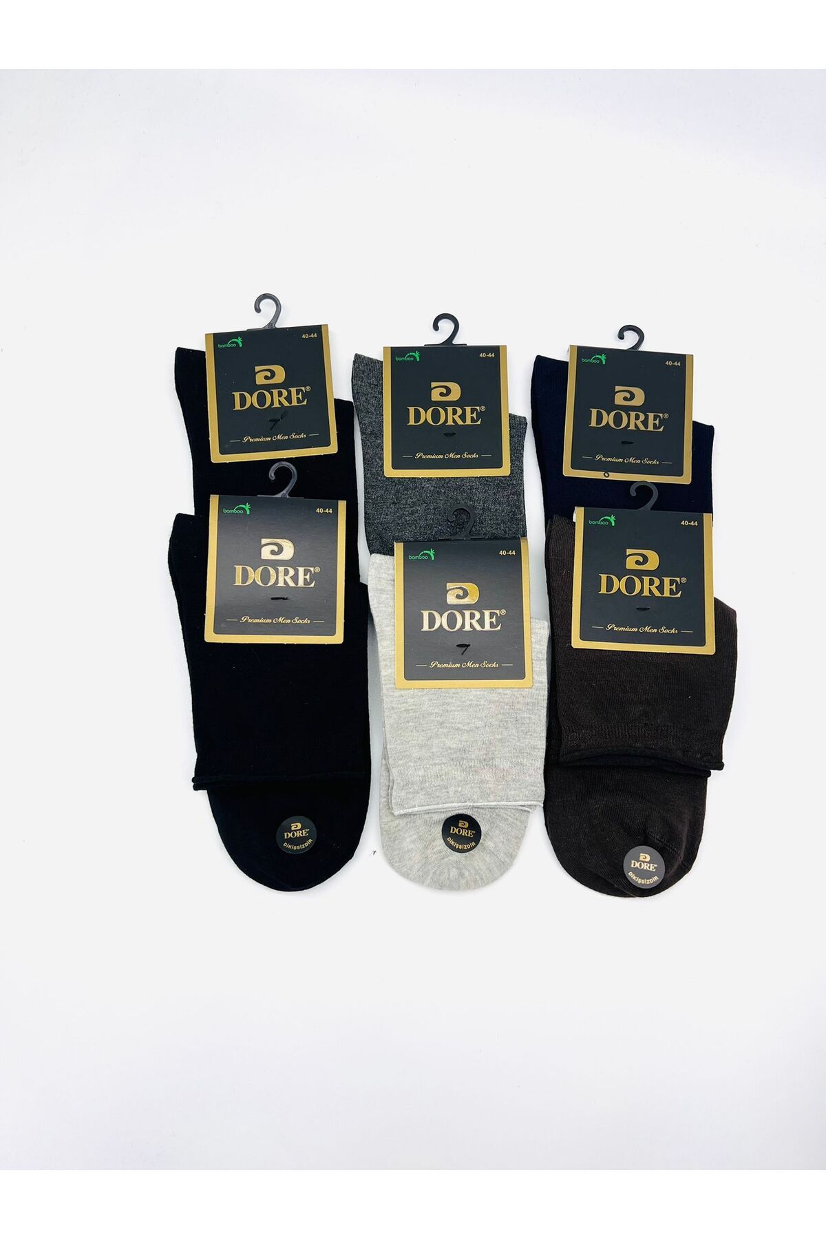 Dore Orijinal Erkek 6 Çift Premium Bambu Lastiksiz Dikişsiz Esnek Konfor Modeli Yarım Konç Soket Çorap