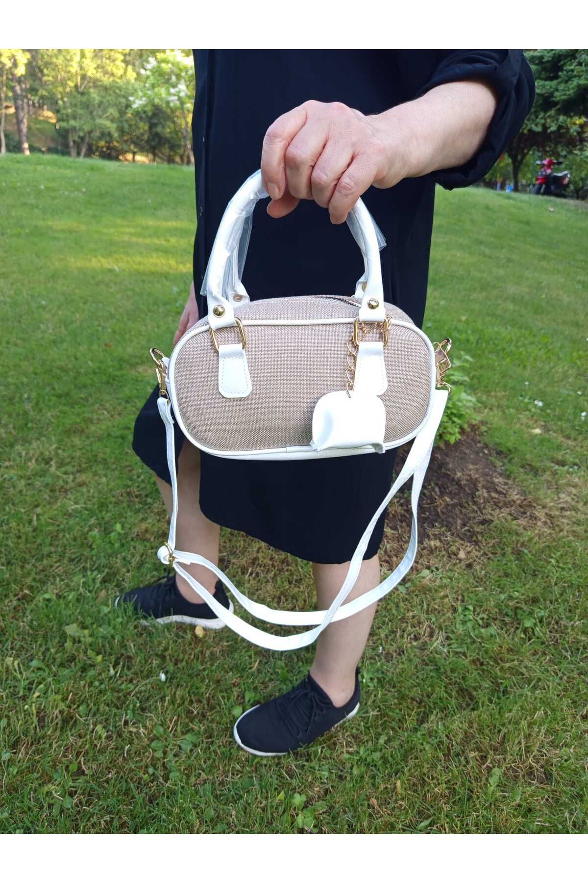 EG BAGS Kadın Hasır Görünümlü Mini Tote Çanta