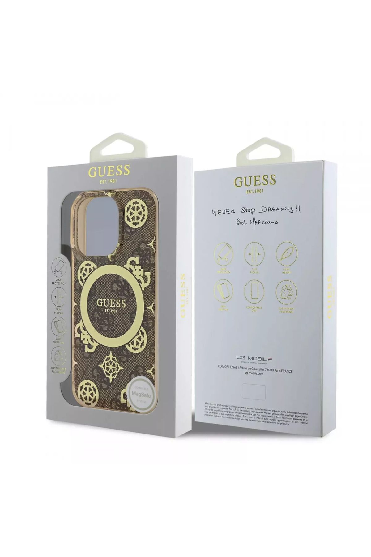Guess-كفر شفاف بني ذهبي لآيفون 16 برو ماكس – تصميم أصلي أنيق مع دعم Mag Safe من Cg Mobile 6