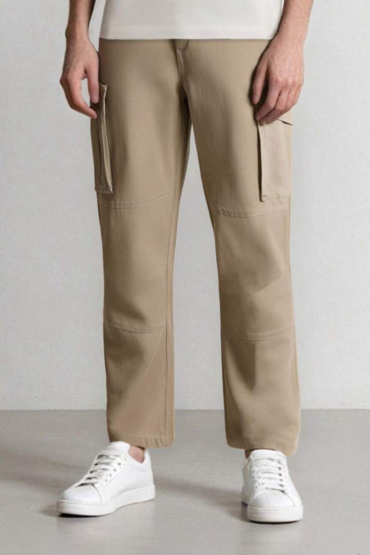 DeFacto Yeni Sezon Wide Leg Bol Rahat Kesim Kargo Cepli Geniş Paça Gabardin Pantolon