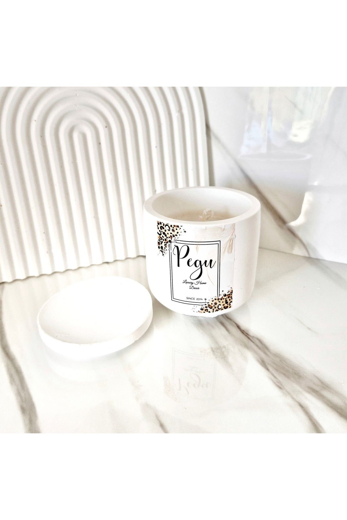 Pegubabycollection Lux Home %100 Doğal Soya Wax Mum , kapaklı bardak mum
