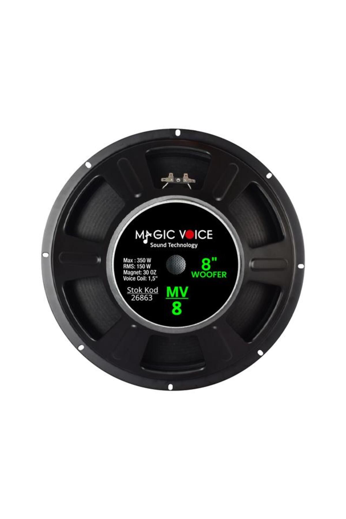 TimeStart Magicvoice MV-8 Maks. 350 Watt / Rms 150 Watt 8” Siyah 20 Cm Woofer Yedek Hoparlör