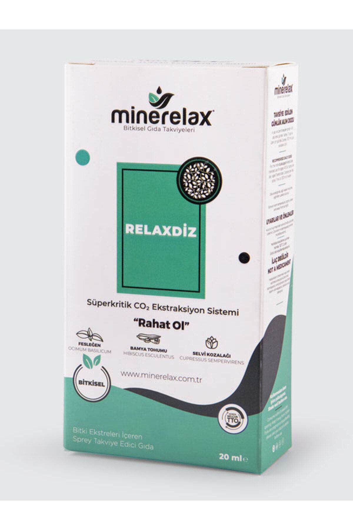 Minerelax RELAXDİZ Bitki Ekstreleri İçeren Sprey Takviye Edici Gıda – 20 ml