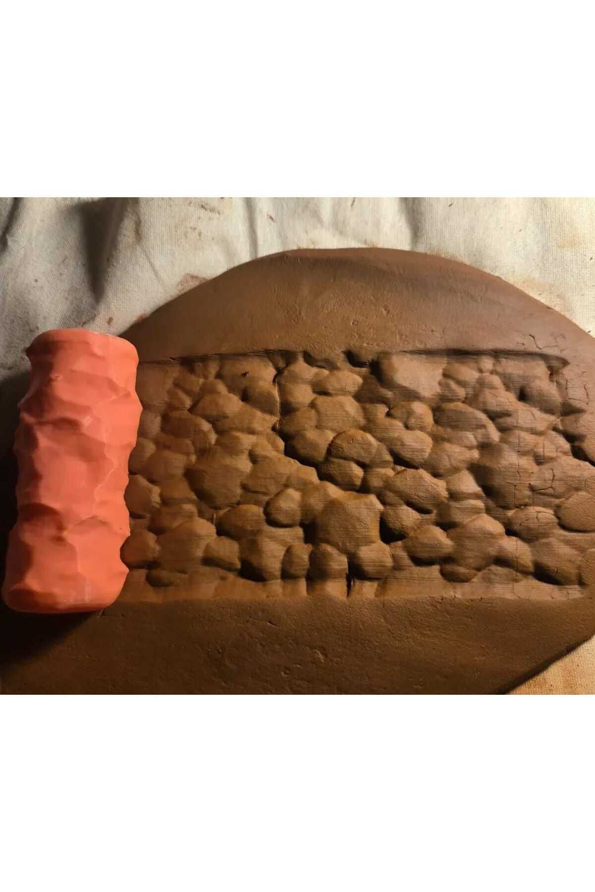 Enbceramic 10 CM TAŞ DOKU RULOSU SERAMİK&POLİMER KİL DESEN OKLAVASI