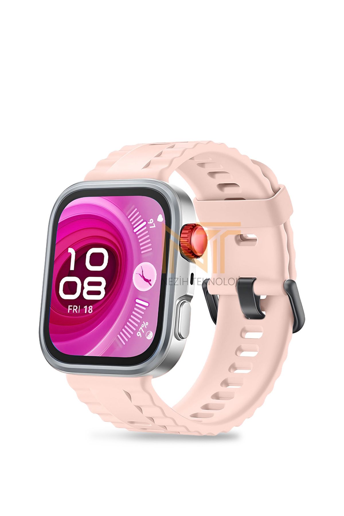 Nezih Case Huawei Watch Fit 4 Pro / Fit 4 / Fit 3 Uyumlu Siyah Tokalı Lansman Silikon Kordon