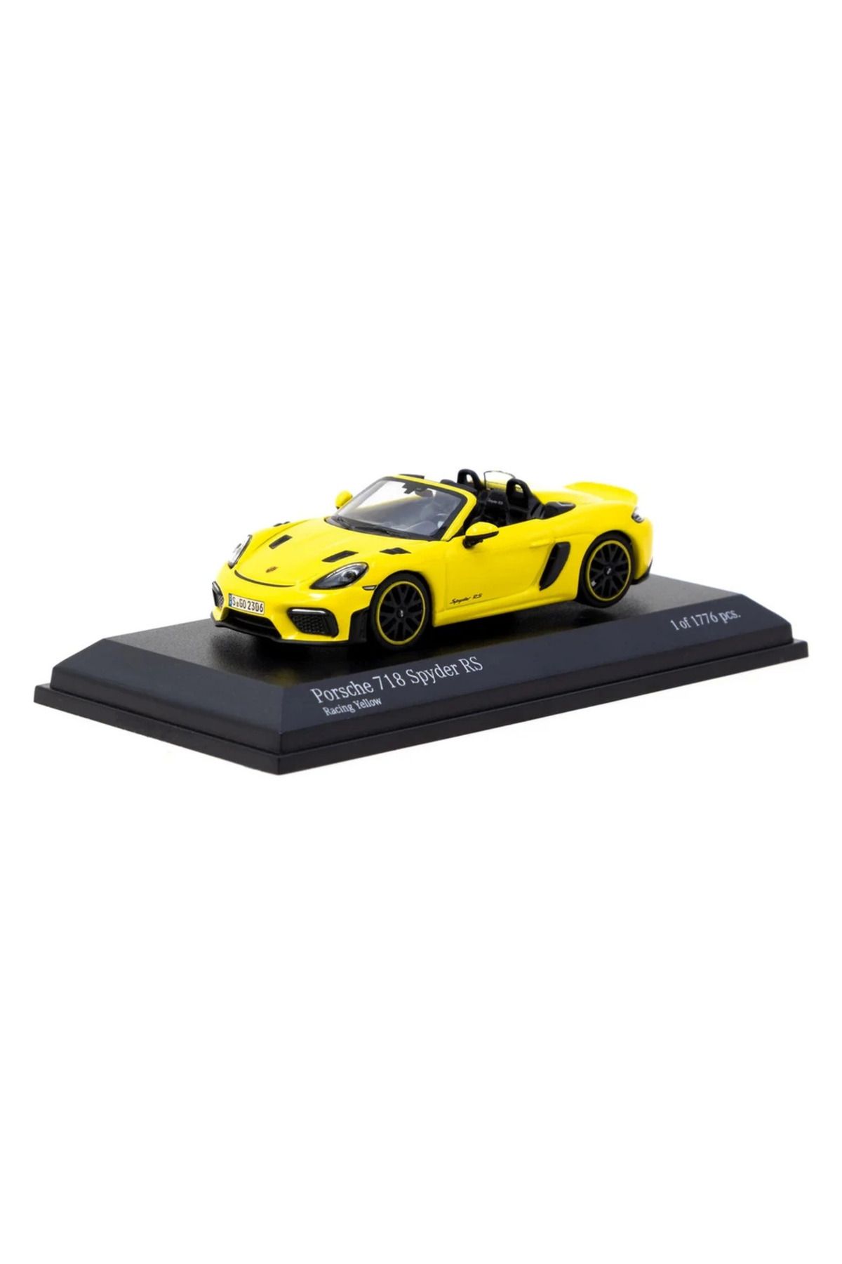 TimeStart Tarmac Wor--x Minichamps 1/64 Porsche 718 Spyder RS Racing Yellow