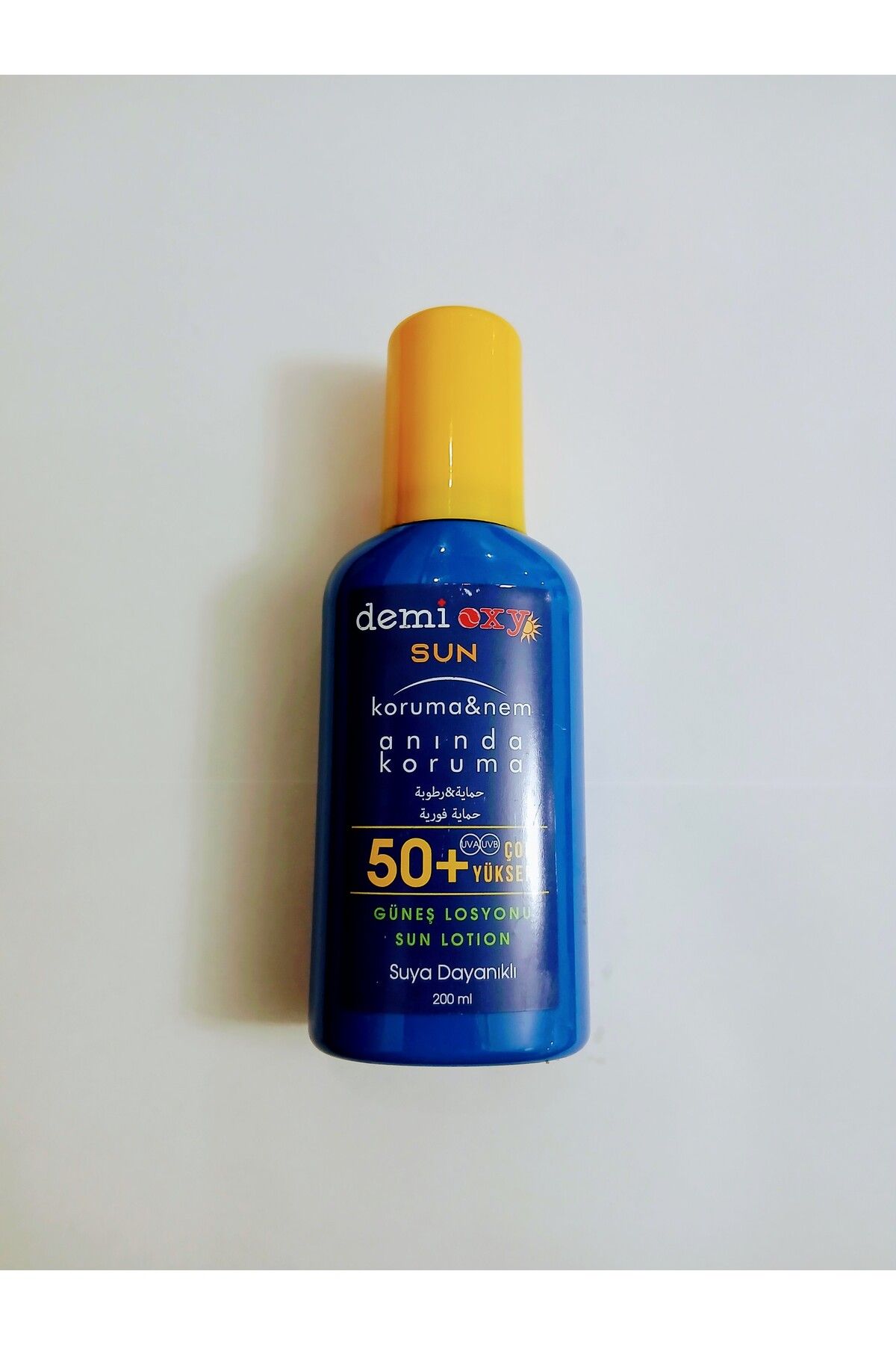 demi oxy anında koruma 50 +factör güneş losyonu suya dayanıklı 200 ml