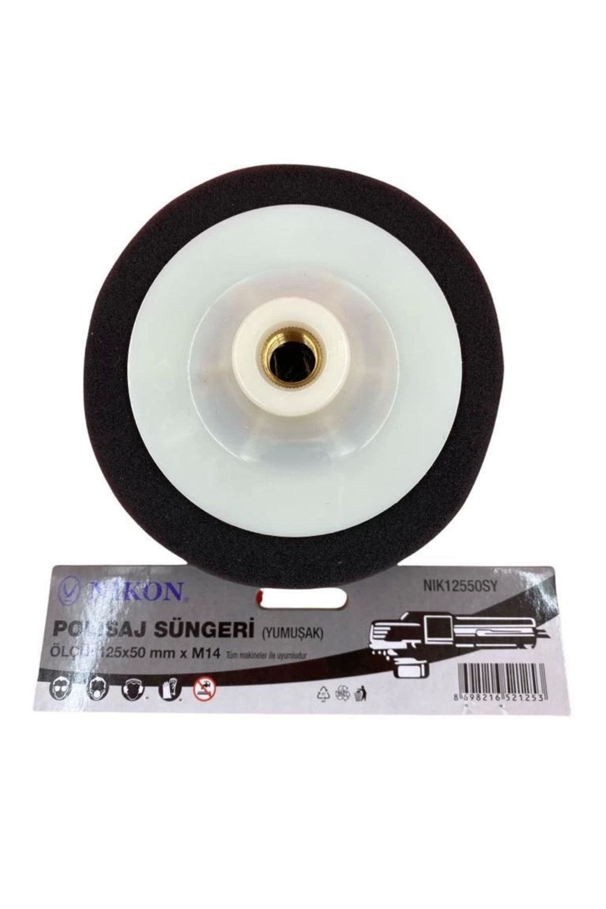 minaydan Nikon 12550SY Polisaj Süngeri 125 mm Siyah Yumuşak
