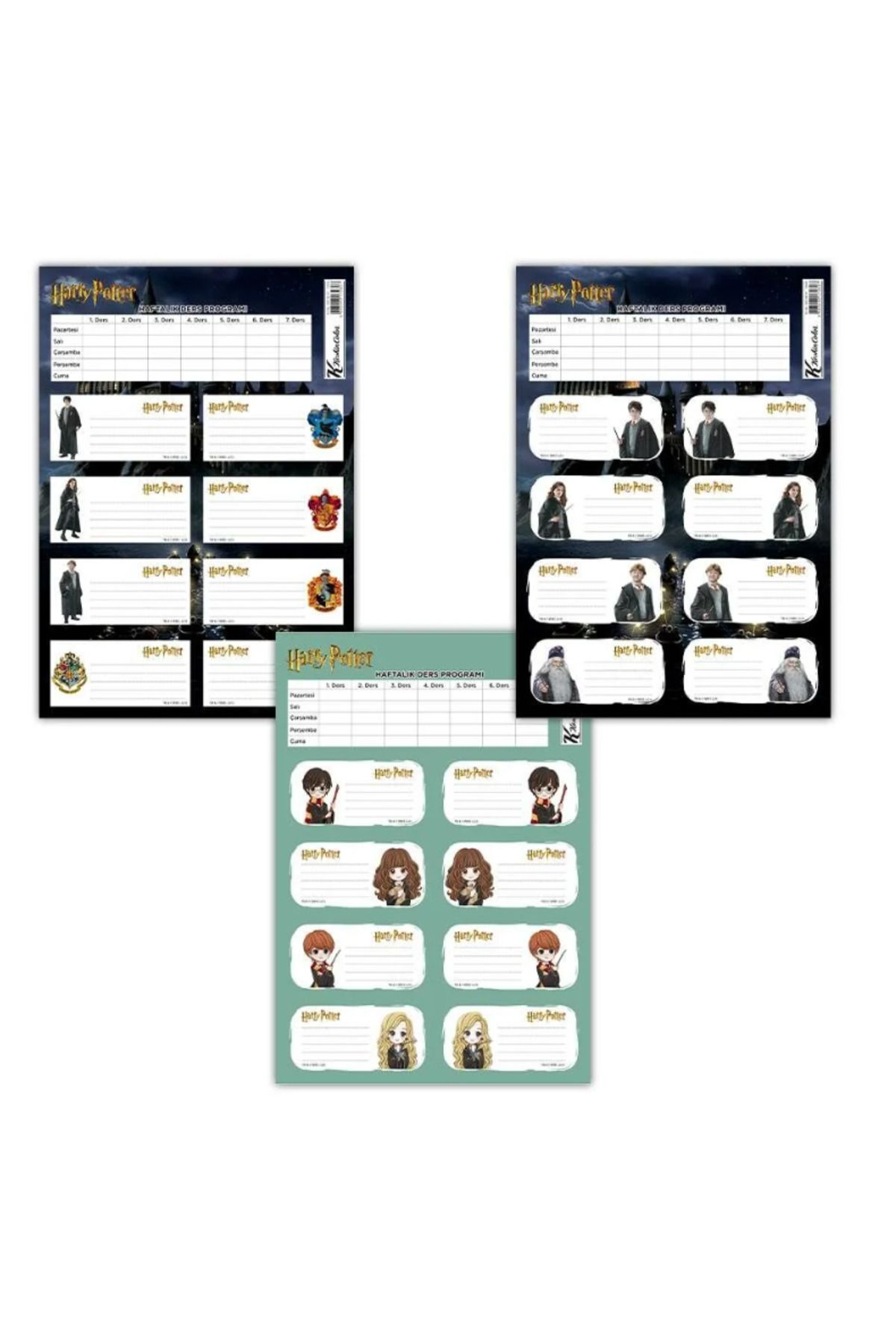gnsstore Keskin Ders Programlı 3 Lü Etiket Harry Potter -50