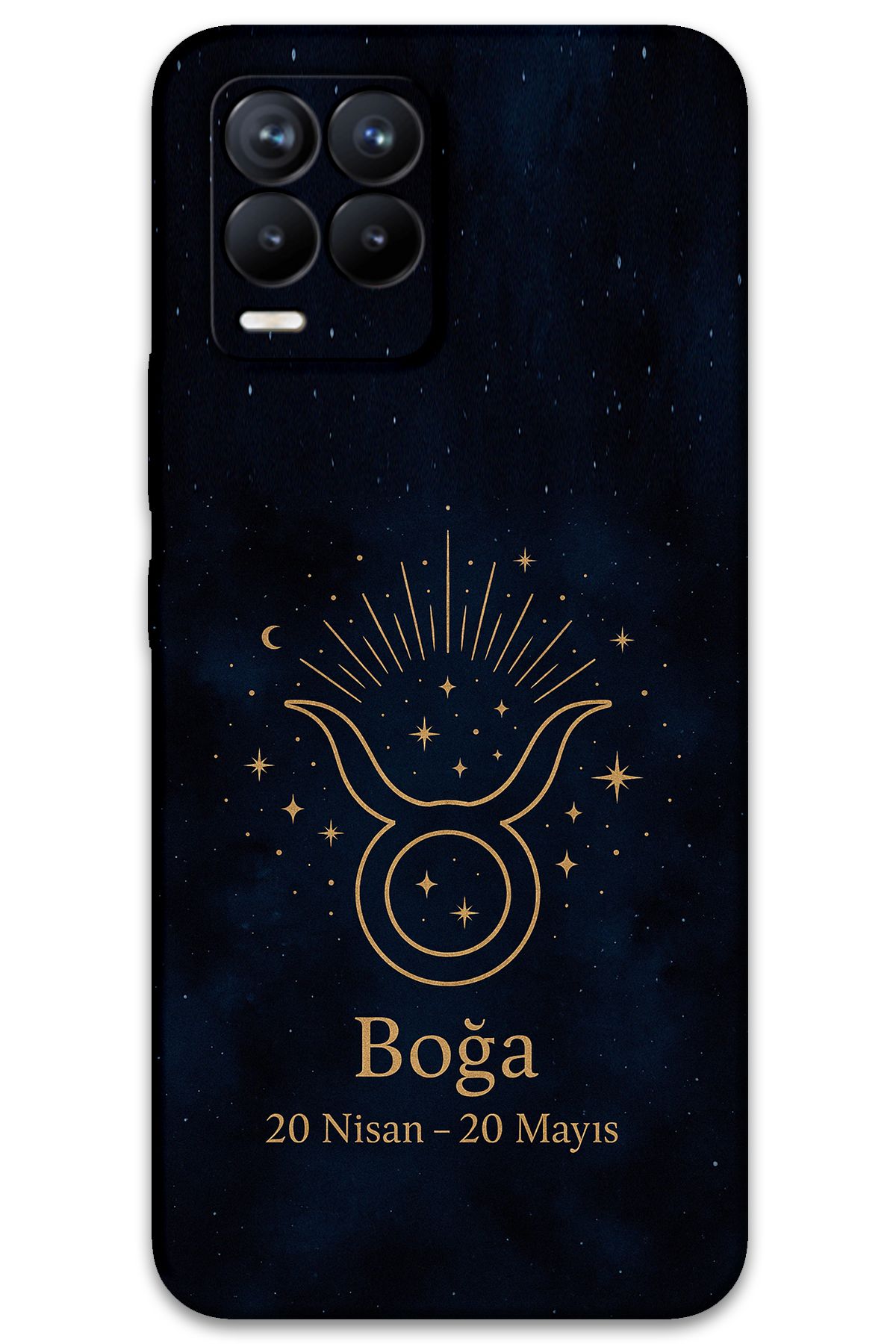 Gramaphone Realme 8 Uyumlu Boğa Burcu Desenli Telefon Kılıfı + Ekran Koruyucu - 5769