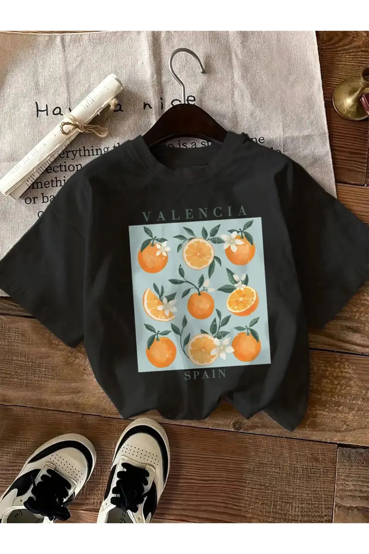 Koklonmoda Unisex Valencia Spain Baskılı Oversize T-Shirt