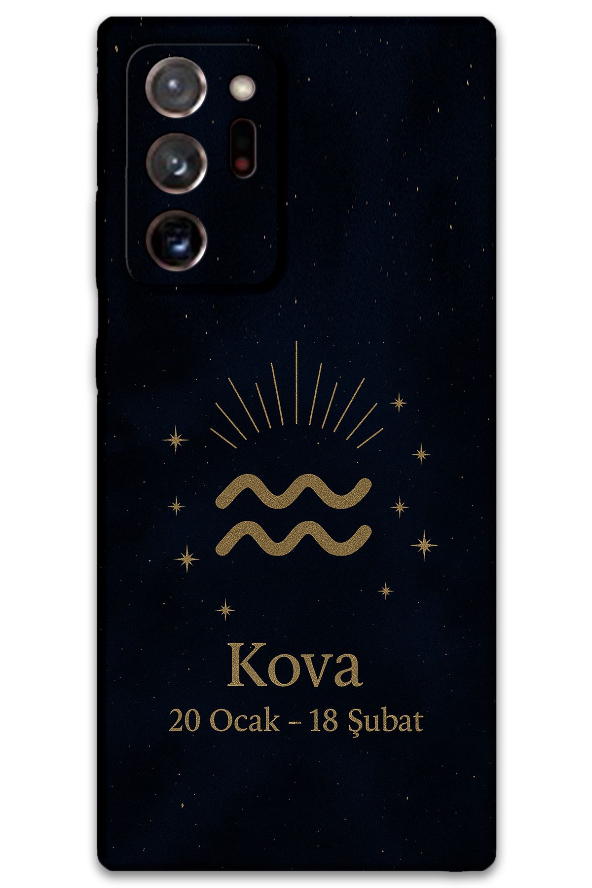 Gramaphone Galaxy Note 20 Ultra Uyumlu Kova Burcu Desenli Telefon Kılıfı + Ekran Koruyucu - 5778