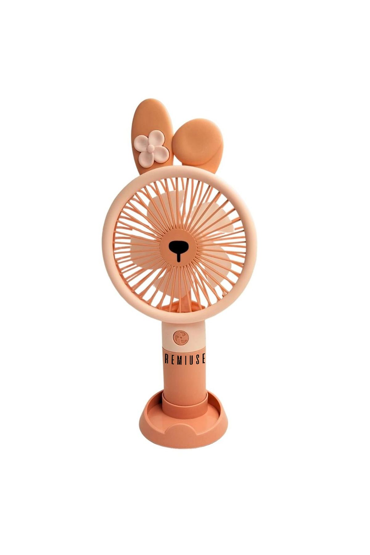 Remiuse USB Şarjlı Sevimli Mini Fan Vantilatör | Masaüstü & Elde Taşınabilir | 3 Kademeli | Tavşan Tasarım