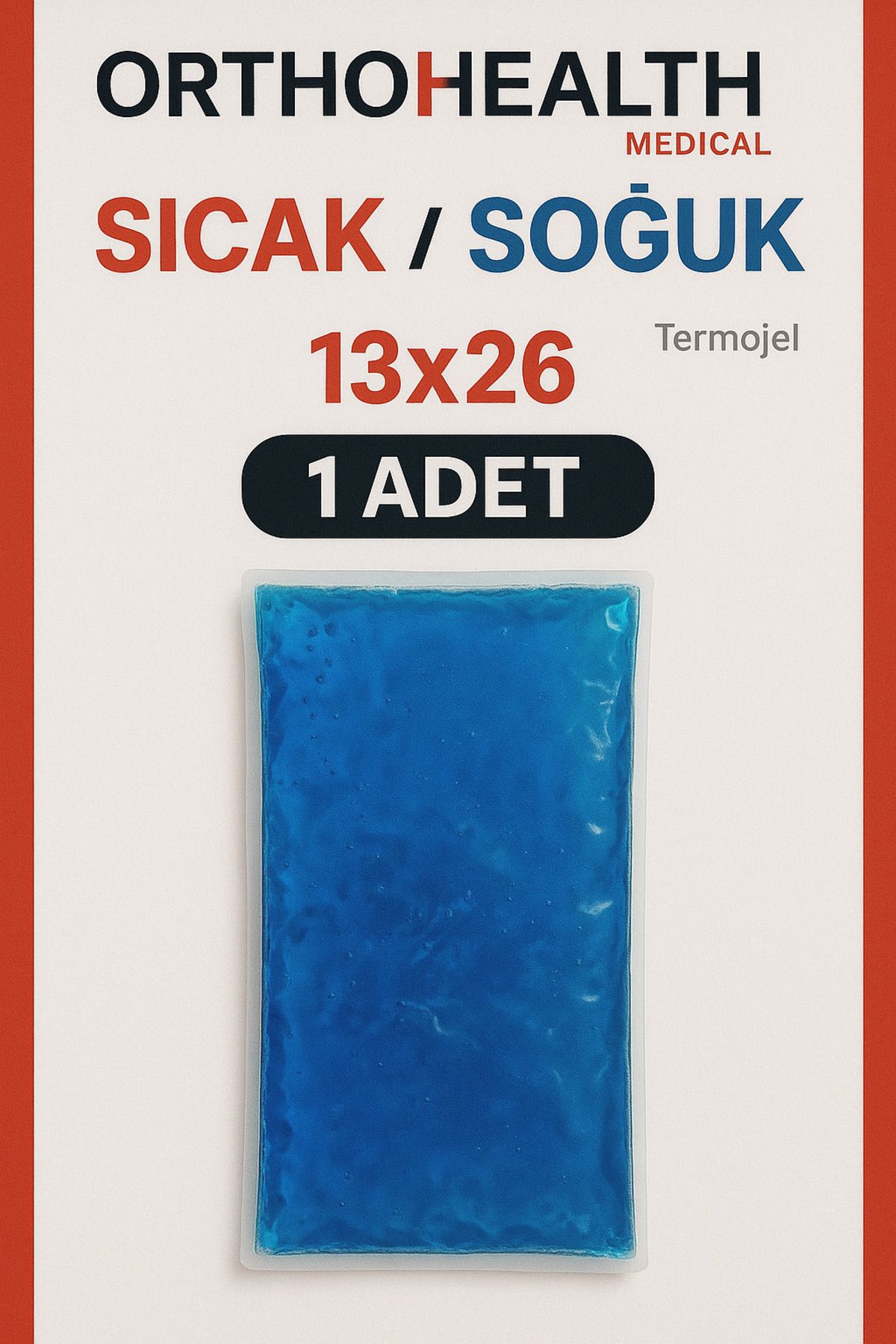 orthohealthmedical Termojel Sıcak Ve Soğuk Kompres Jel Buz Paketi, (1 Adet 13x26cm)