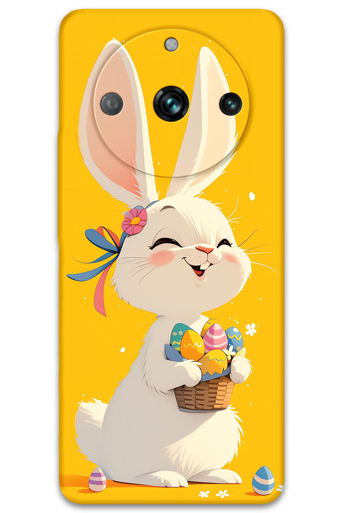 Gramaphone Realme 11 Pro Plus Uyumlu Tavşan Desenli Telefon Kılıfı + Ekran Koruyucu - 5807