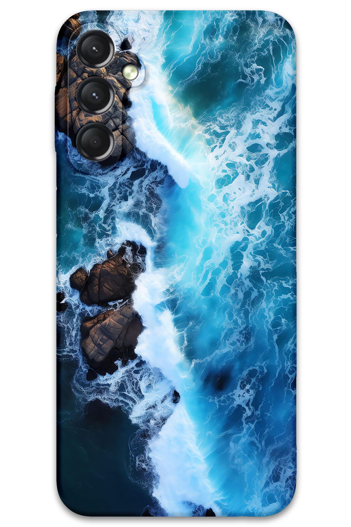 Gramaphone Galaxy A34 Uyumlu Mermer Desenli Telefon Kılıfı + Ekran Koruyucu - 5810