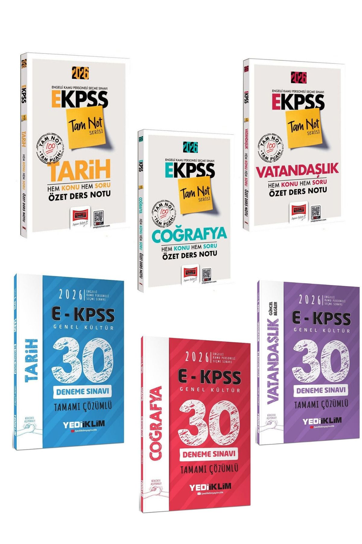 Makro Kitabevi Yayınları Yargı +Yediiklim 2026 EKPSS Vatandaşlık +Coğrafya+ Tarih Ders Notu Ve Deneme üçlü set