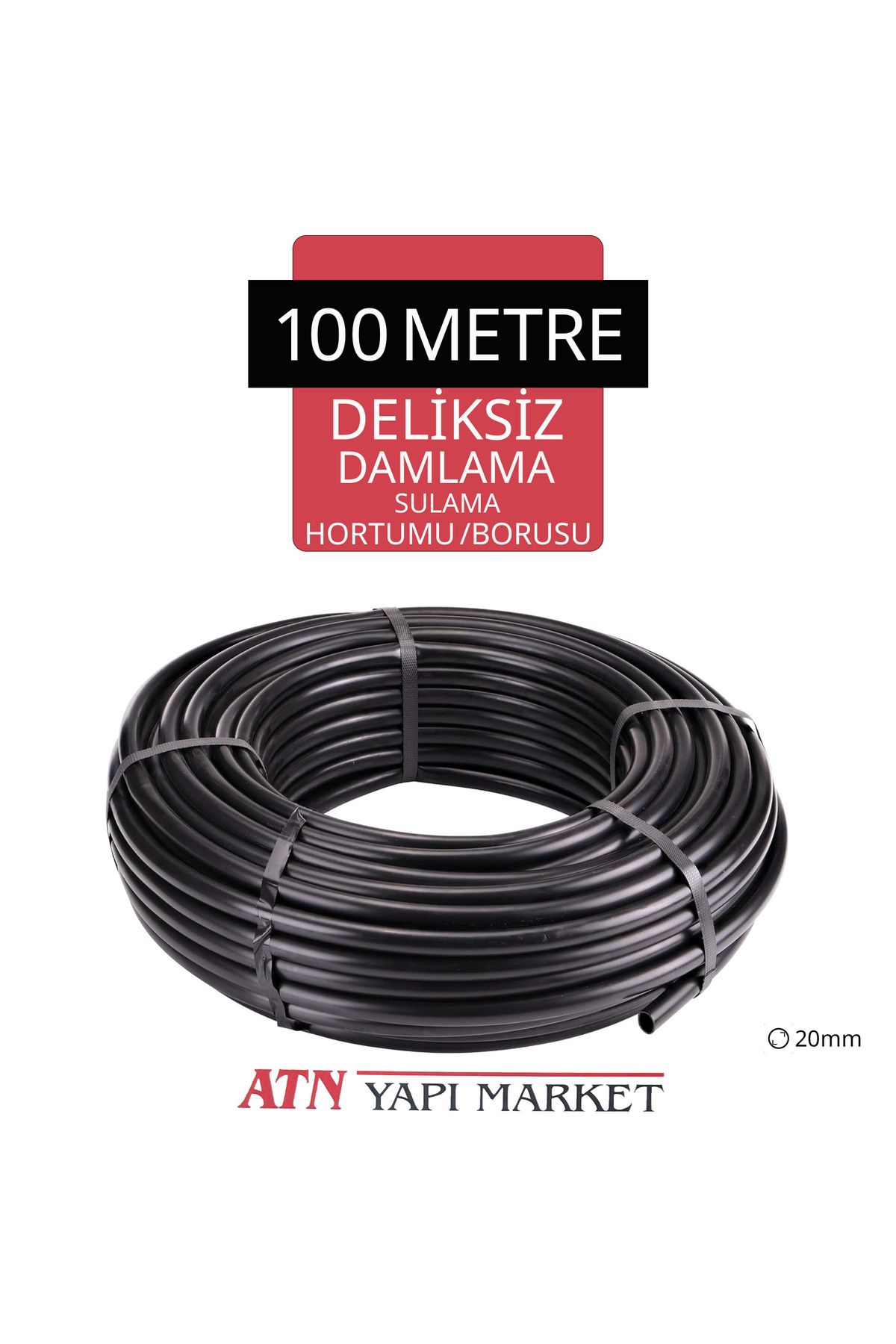 ATN 100 Metre 20mm Deliksiz Damlama Sulama Hortumu / Borusu