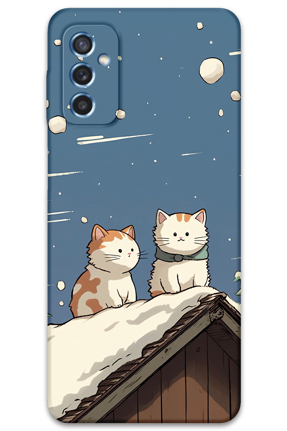 Gramaphone Galaxy M52 Uyumlu Kedi Desenli Telefon Kılıfı + Ekran Koruyucu - 5780