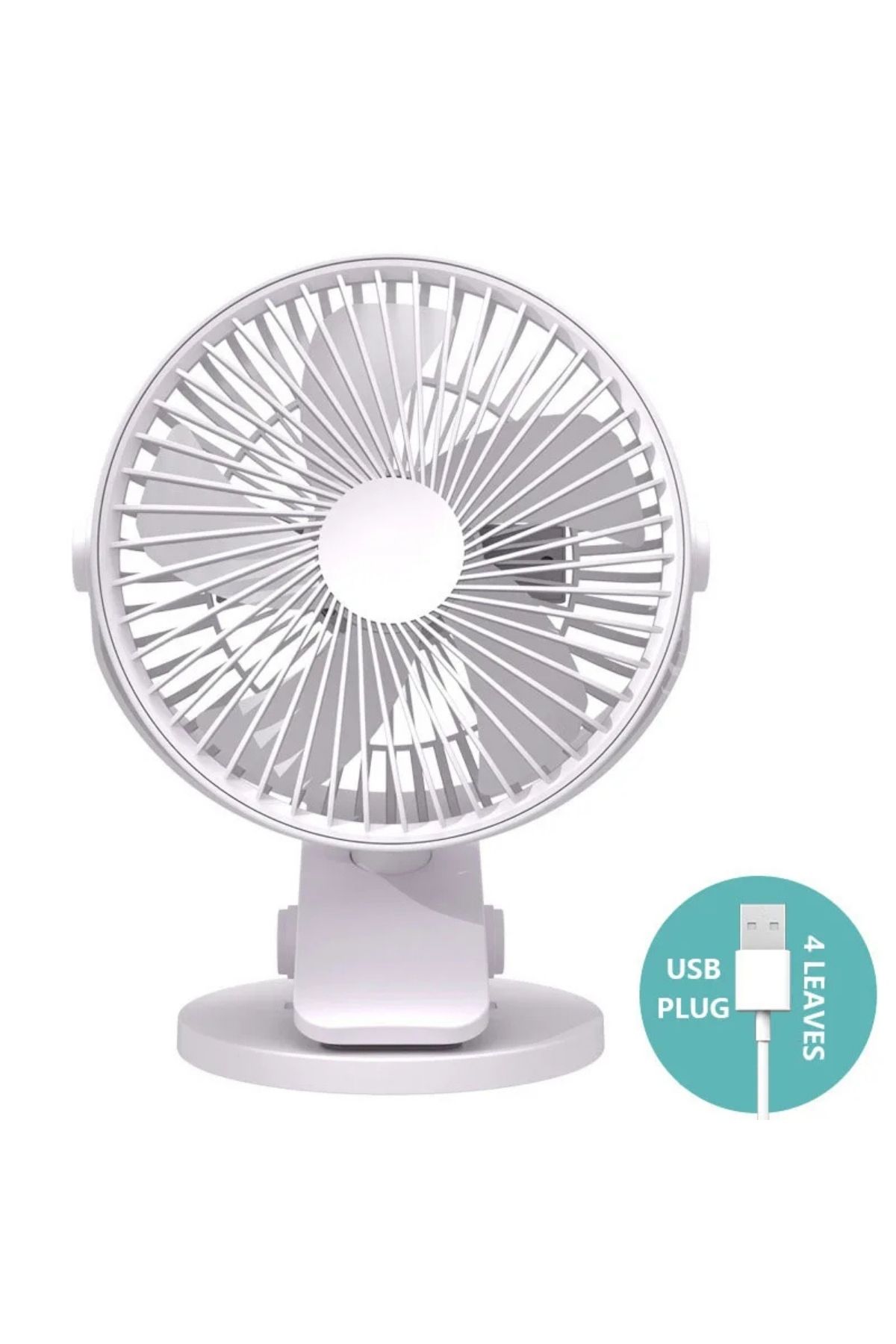 Apricot F28 Kablolu Beyaz Renk Taşınabilir Askılı Kablolu Masaüstü Usb Fan