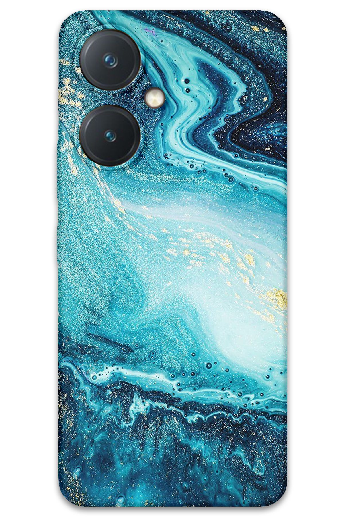 Gramaphone Vivo Y27 Uyumlu Mermer Desenli Telefon Kılıfı + Ekran Koruyucu - 5818