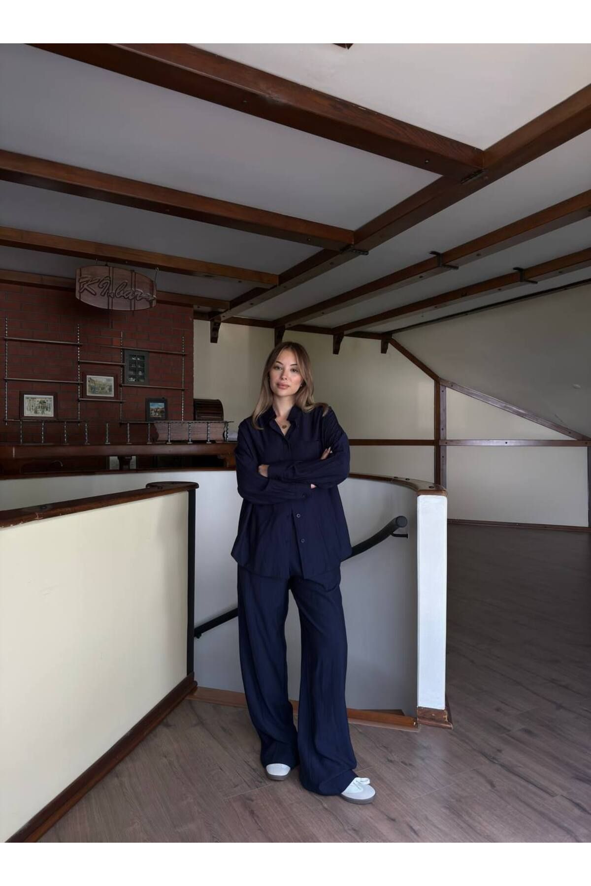 Khloe Soft Touch Kumaş Cepli Gömlek Pantolon Takım