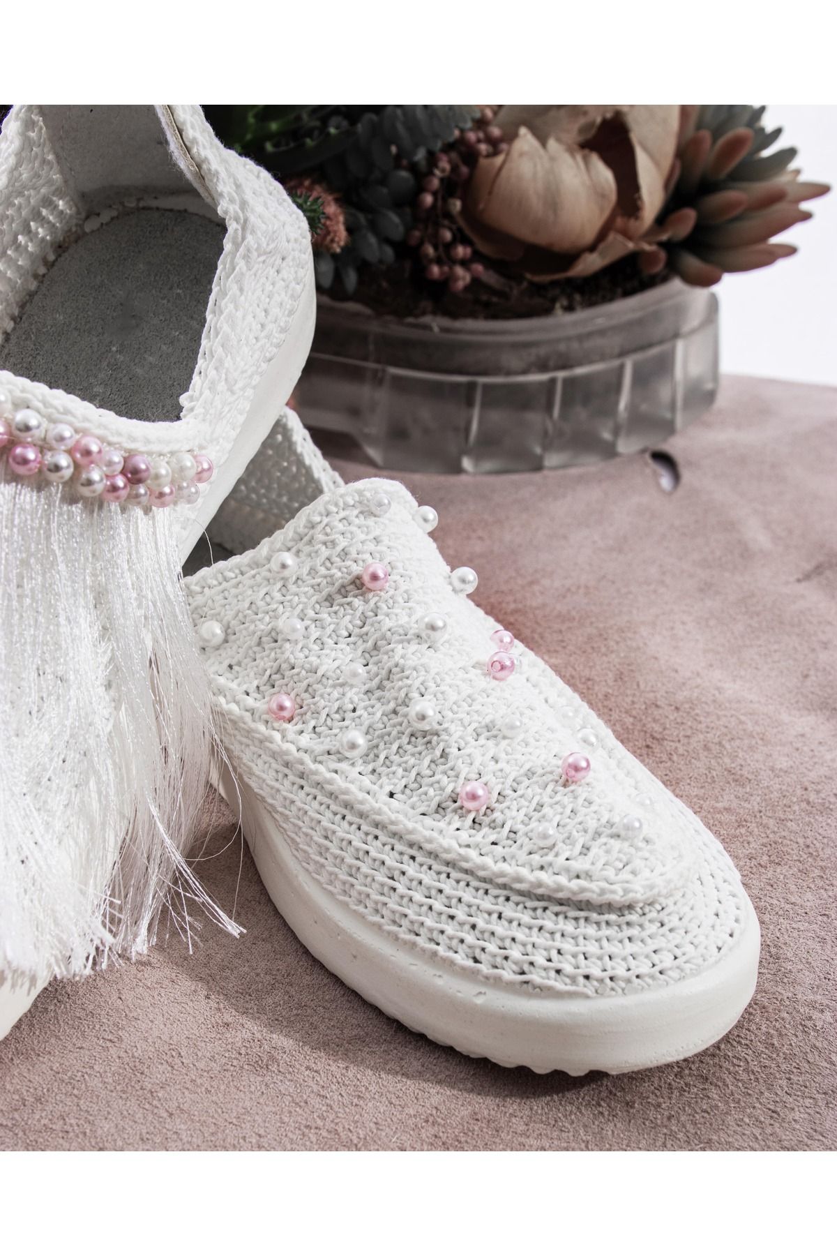 Gacco Shoes El Dokuması İncili Taşlı Kadın Espadril