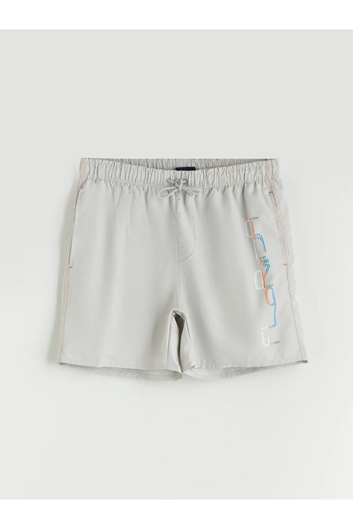 LC Waikiki LCW SWIMWEAR Gri Kısa Boy Baskılı Erkek Deniz Şortu