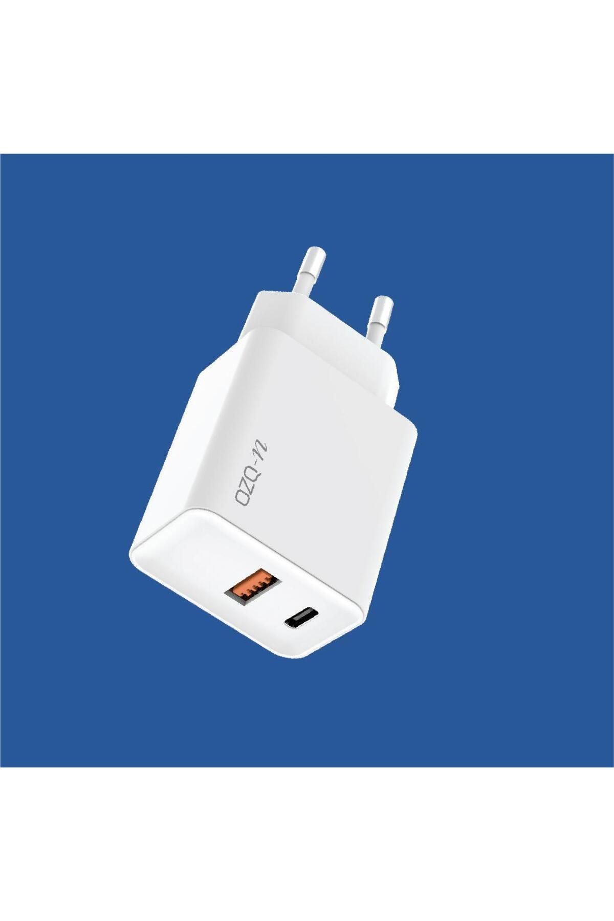 OZQ-N 20w Yeni Nesil Iphone Android Uyumlu Type-c Pd Hızlı Şarj Aleti Güç Adaptörü ( Çift Giriş )KUTUSUZ