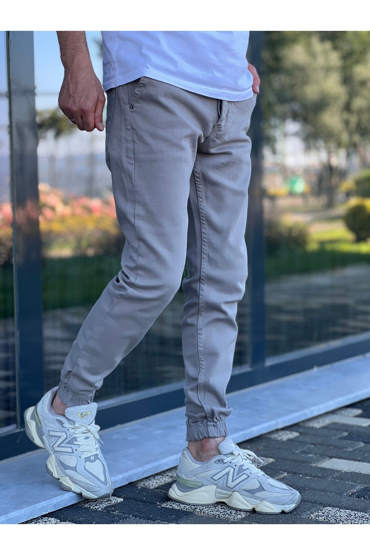 ElitWear Erkek Comfort Likra Paça Lastikli Kot Pantolon