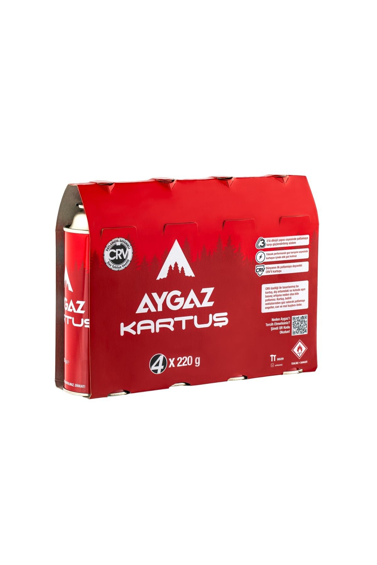 Aygaz Kartuş CRV Bayonet/Supaplı 220gr 4'lü Paket