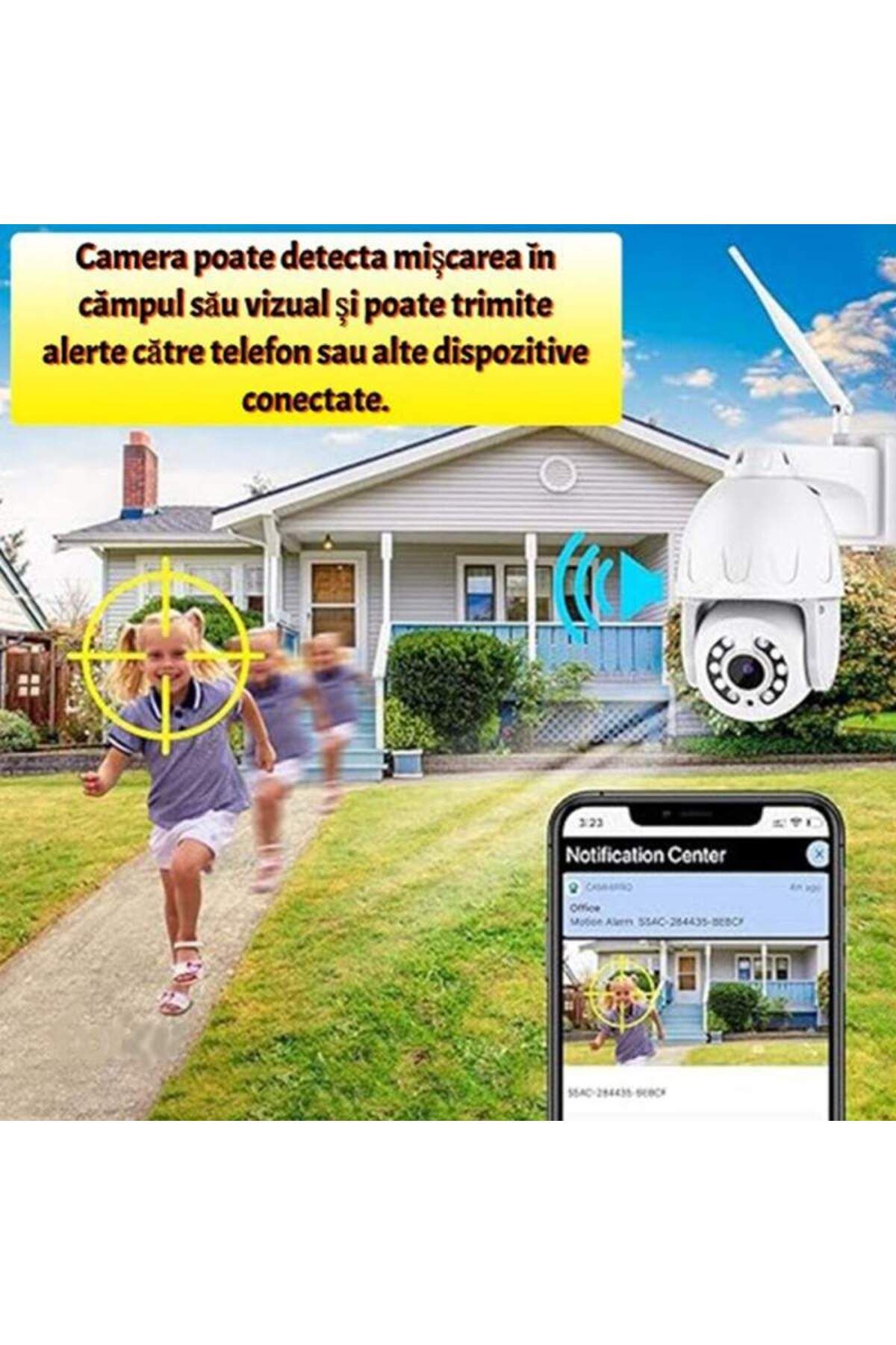 SIKS-Cameră de supraveghere wireless, exterior, rotație 360 ​​de grade, mod vedere nocturnă, alb 5