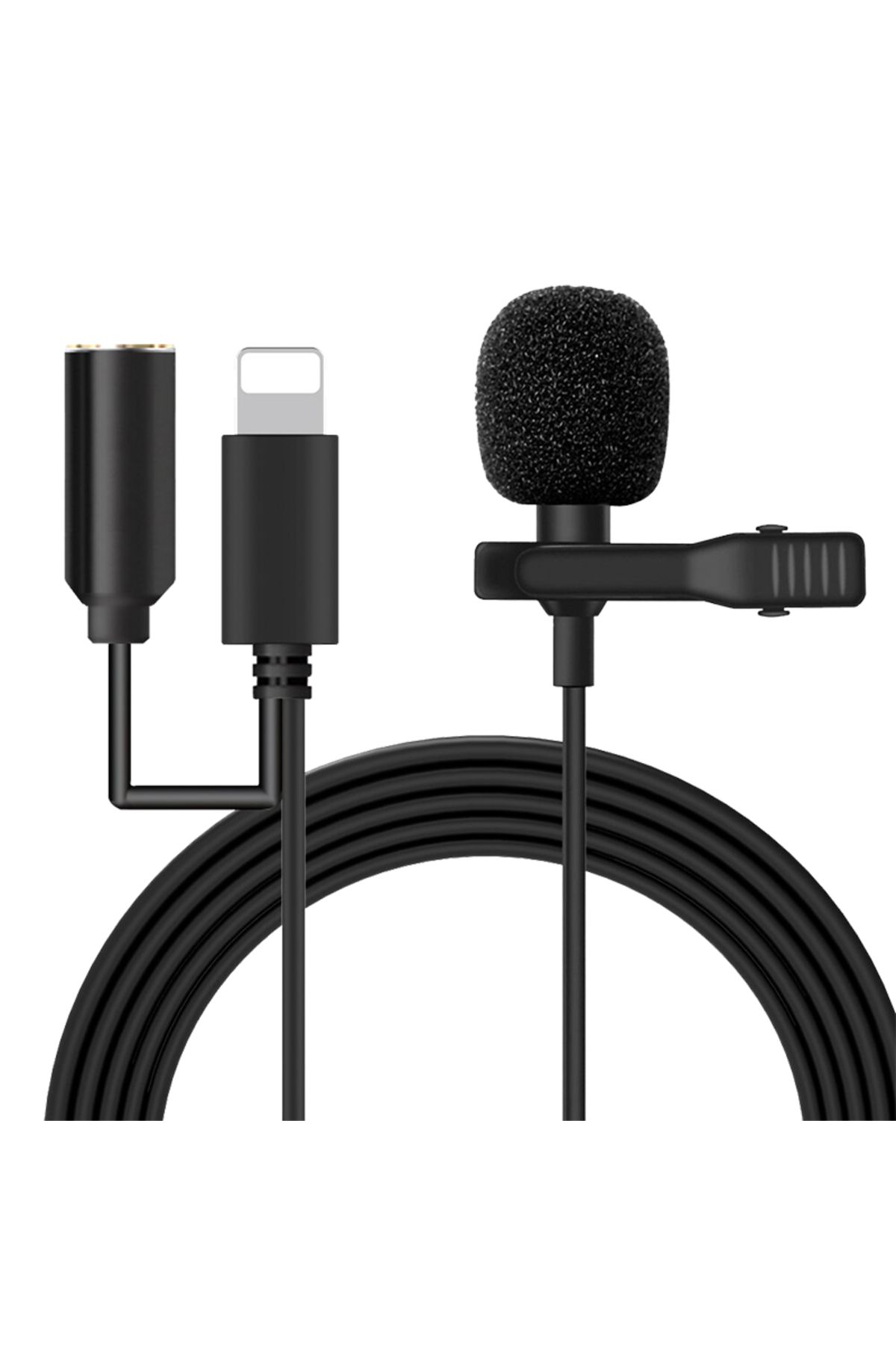 Aydoganticaret44 JH-041-A LIGHTNING GİRİŞLİ VE KULAKLIK GİRİŞLİ YOUTUBER YAKA MİKROFONU