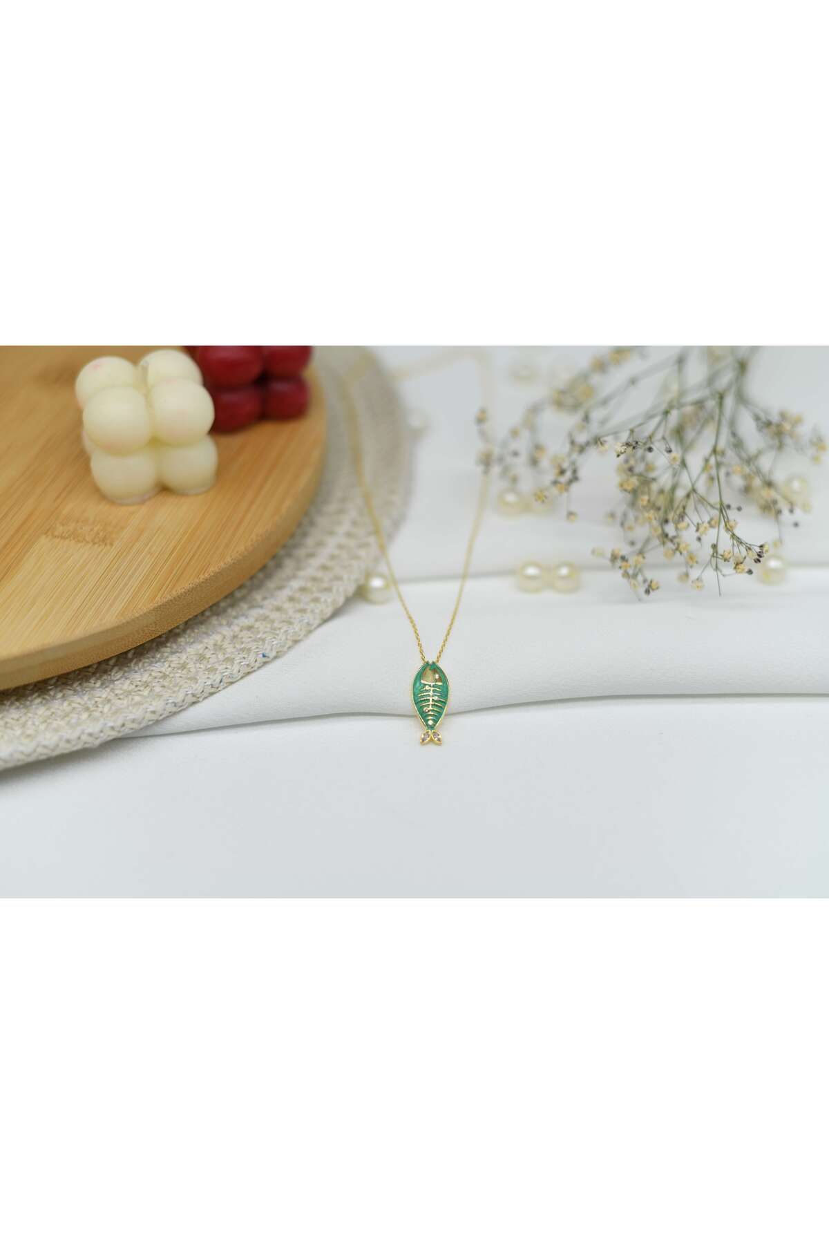 Ocean Silver & Jewelry Mineli Kılçık Balık Gümüş Kolye