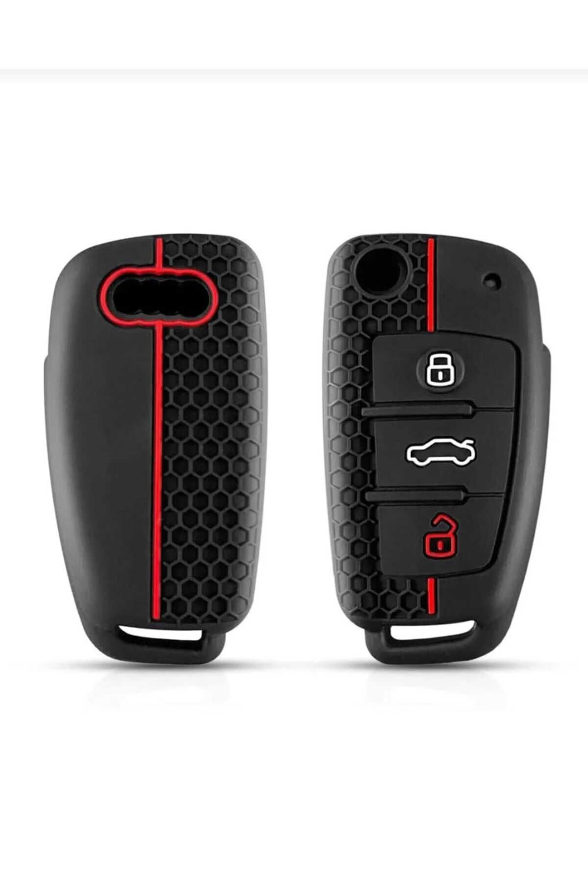 GMA KEYS Audi A1 A3 8p 81 A4 A5 B6 B7 B8 A6 A7 C5 C6 4f Q3 Q5 Q7 Sustalı Petek Desenli Anahtar Kılıfı Siyah