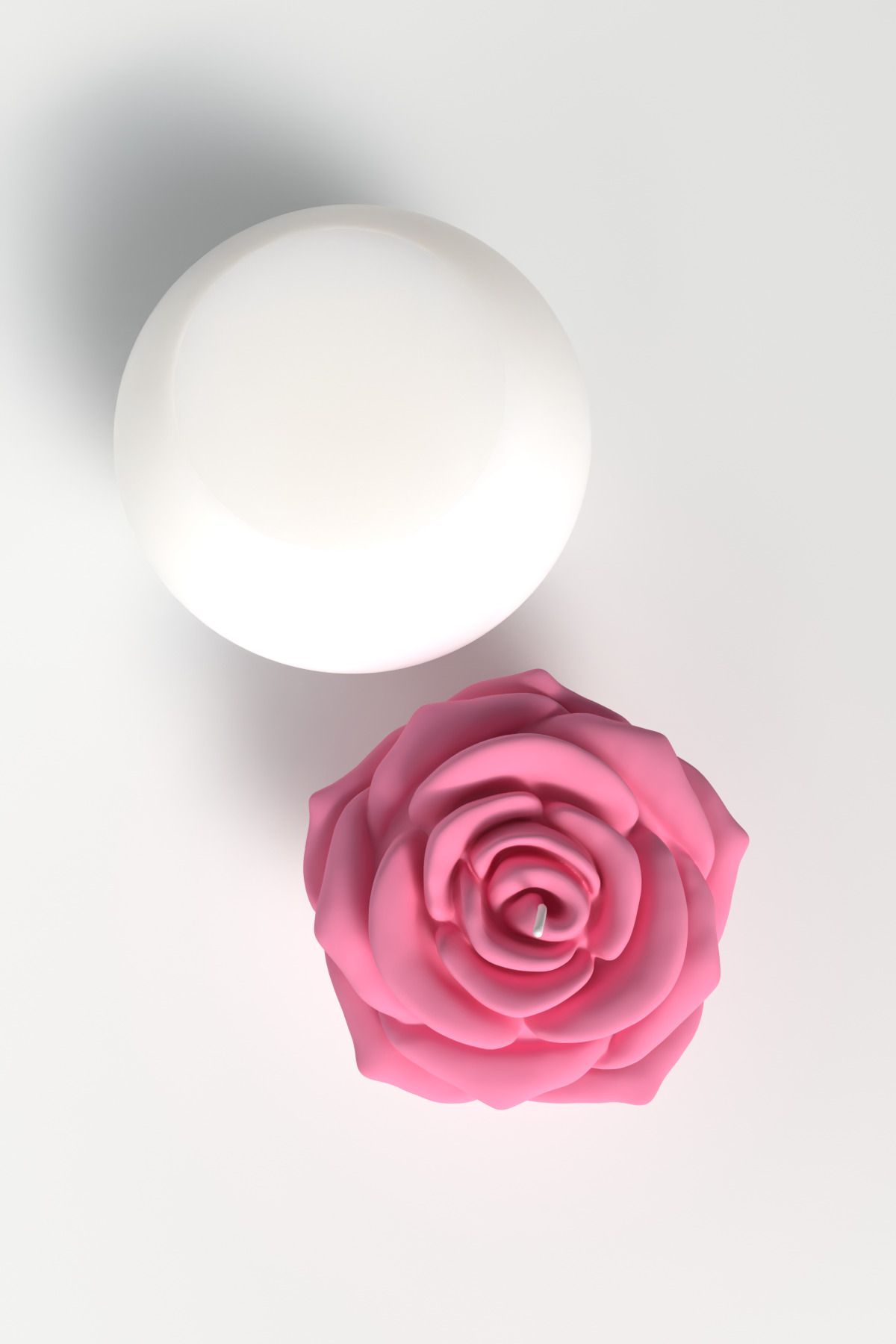 Cageartstudio Gül Mum Silikon Kalıp - Rose Kalıp, Orta boy Gül, Şakayık Şeklinde Mum Kalıbı 7 x 8.2 cm