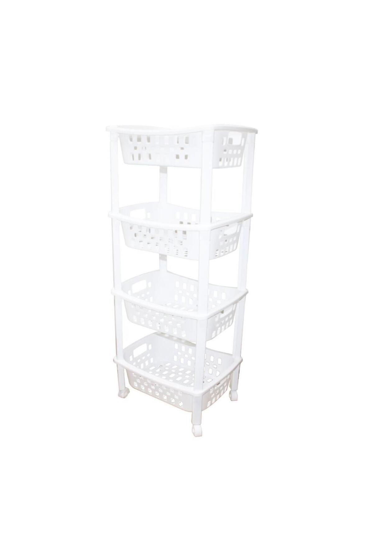 Aydoganticaret44 4 KATLI SEPET DÜZENLEYİCİ - RAF ÜNİTESİ TEKERLEKLİ 400X295X960MM